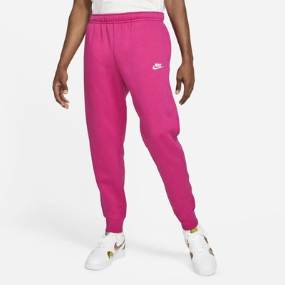 Shop Nike Sportswear Club Fleece Joggers In Fireberry,fireberry,white
