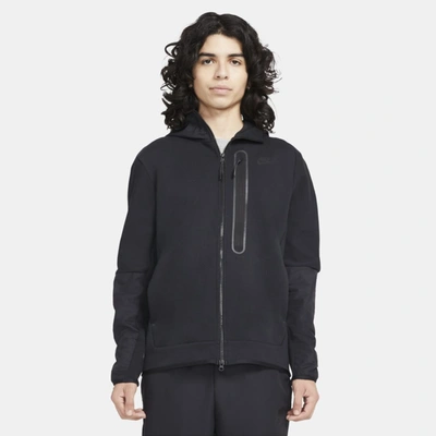 Shop Nike Sportswear Tech Fleece Men's Full-zip Woven Hoodie In Black,black,black,black