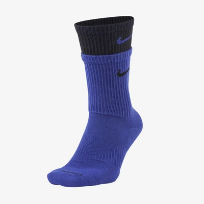 Shop Nike Everyday Plus Cushioned Training Crew Socks In Lapis,black,lapis