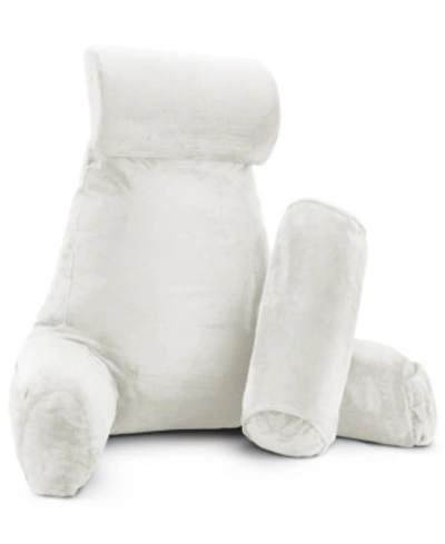 Shop Nestl Bedding Soft Velour Cover Reading Backrest Pillow Set, Extra Large In White