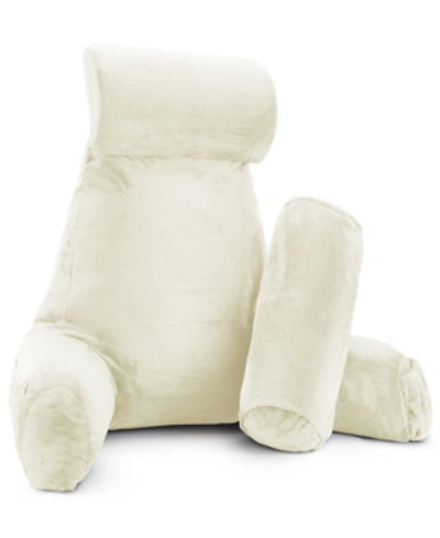 Shop Nestl Bedding Soft Velour Cover Reading Backrest Pillow Set, Extra Large In Off White