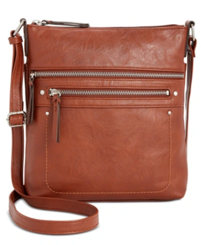 Shop Inc International Concepts Riverton Crossbody, Created For Macy's In Brandy/silver
