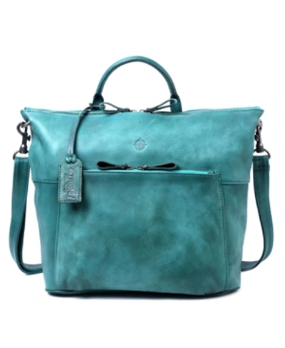 Shop Old Trend Sunny Grove Leather Crossbody Bag In Aqua