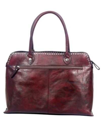 Shop Old Trend Women's Genuine Leather Soul Stud Satchel Bag In Rusty Red