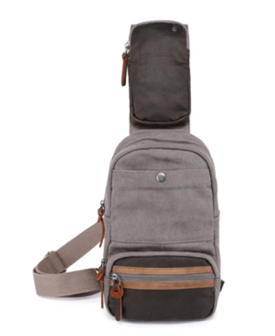 Shop Tsd Brand Tapa Canvas Sling Bag In Gray