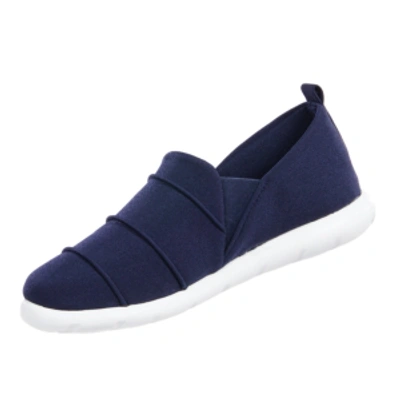 Shop Isotoner Signature Zenz From Isotoner Women's Indoor/outdoor Pintuck Lauren Slip-ons In Navy Blue