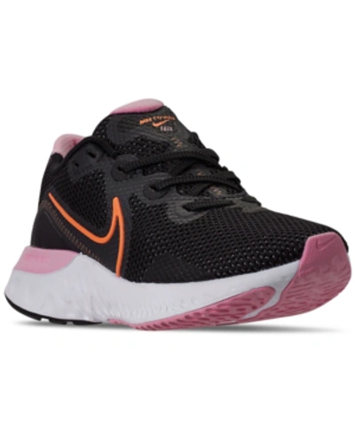 Shop Nike Women's Renew Run Running Sneakers From Finish Line In Black, Orange Pulse, Pink