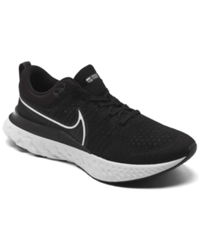 Shop Nike Men's React Infinity Run Flyknit 2 Running Sneakers From Finish Line In Black, White