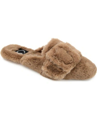 Journee Collection Eara Womens Slip-on Slippers In Brown
