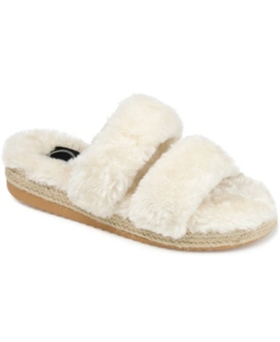 Journee Collection Relaxx Womens Slip-on Slippers In Ivory