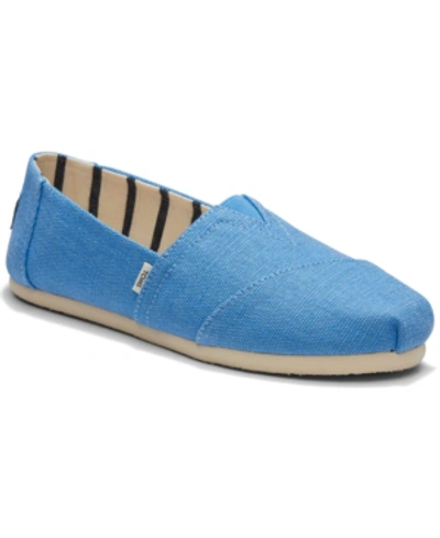 Shop Toms Women's Alpargata Heritage Slip On Flats Women's Shoes In Azure Blue