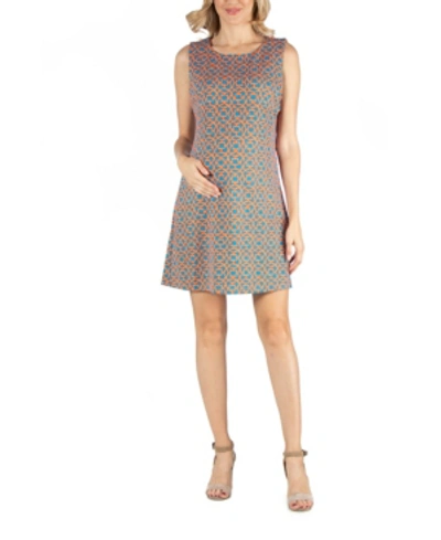 Shop 24seven Comfort Apparel Sleeveless Maternity Shift Dress With Geometric Print Detail