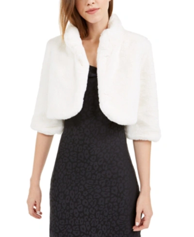 Shop Laundry By Shelli Segal Faux-fur Shrug In Ivory