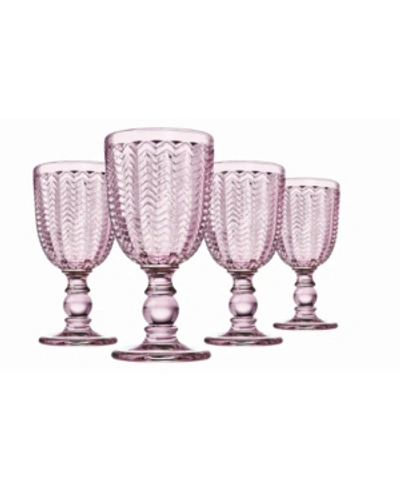 Shop Godinger Carson Modern Vintage Red Wine Glasses, Set Of Four In Pink