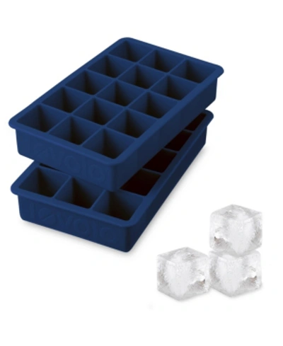 Shop Tovolo Perfect Cube Silicone Ice Cube Molds, Set Of 2 In Deep Indigo