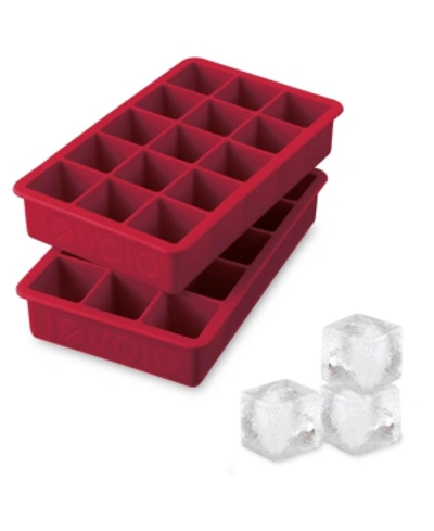 Shop Tovolo Perfect Cube Silicone Ice Cube Molds, Set Of 2 In Cayenne