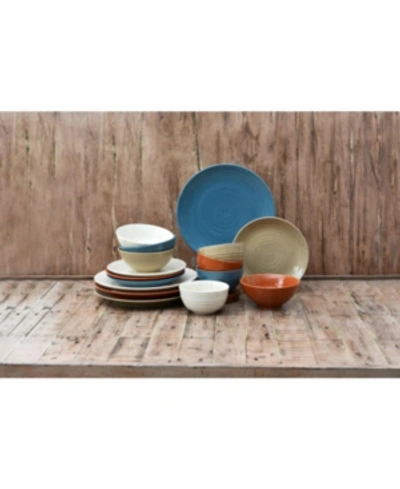 222 Fifth Siterra Painters Palette 16 Piece Dinnerware Set, Service For 4 In Multi