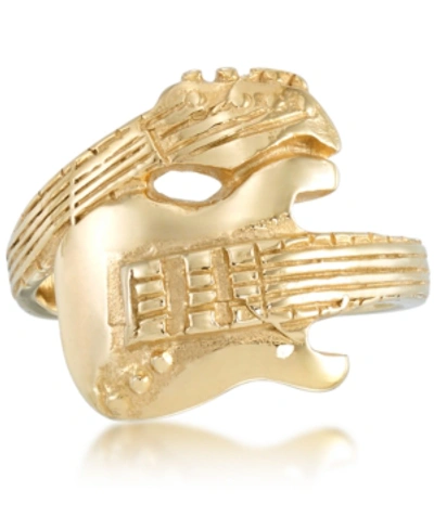 Shop Andrew Charles By Andy Hilfiger Men's Guitar Ring In Yellow Ion-plated Stainless Steel In Gold-tone