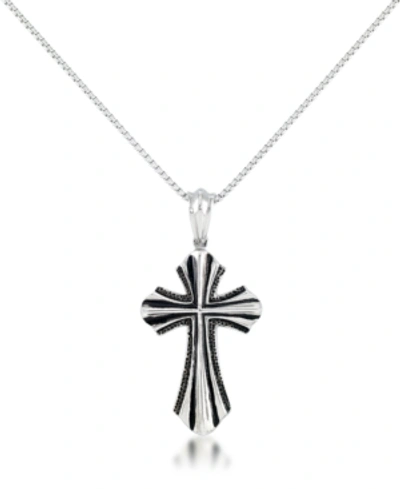 Shop Andrew Charles By Andy Hilfiger Men's Cross 24" Pendant Necklace In Stainless Steel