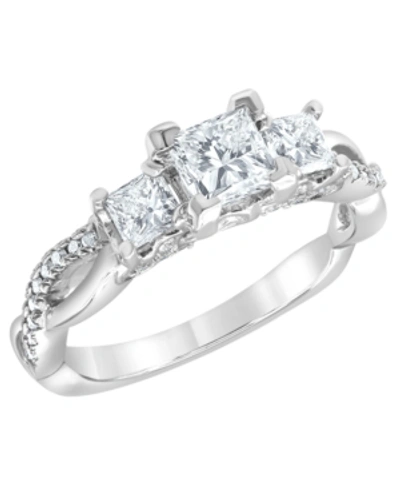 Shop Macy's Diamond Engagement Ring (1 1/5 Ct. T.w.) In 14k White Gold