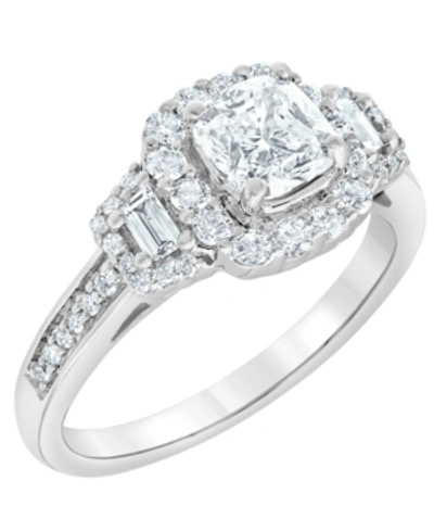 Shop Macy's Diamond Engagement Ring (1 5/7 Ct. T.w.) In 18k White Gold