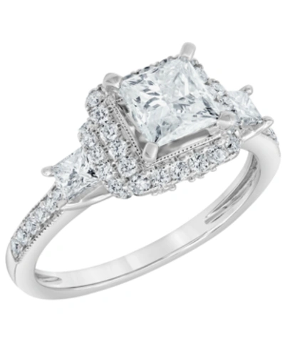 Shop Macy's Diamond Engagement Ring (1 3/4 Ct. T.w.) In 14k White Gold