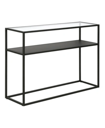 Hudson & Canal Nellie Console Table With Solid Metal Shelf In Black