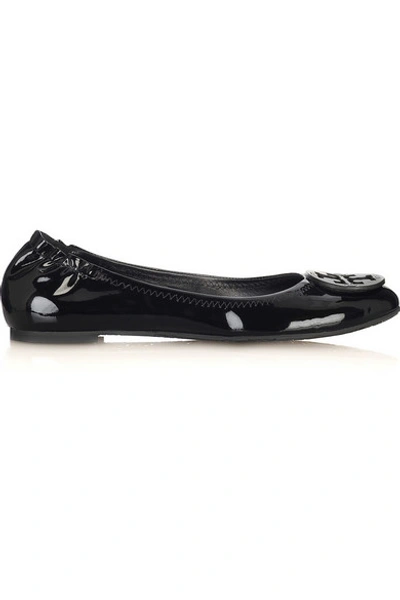 Tory Burch Reva Patent-leather Ballet Flats In Black