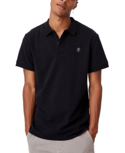 Shop Cotton On Men's Essential Short Sleeve Polo T-shirt In Black