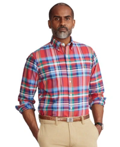 Shop Polo Ralph Lauren Men's Classic-fit Plaid Oxford Shirt In Red/navy Multi