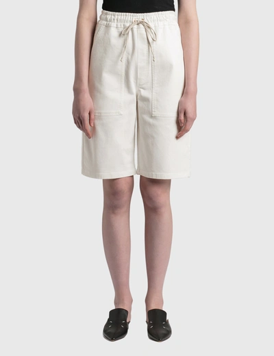 Shop Nanushka Hadi Denim Shorts In White