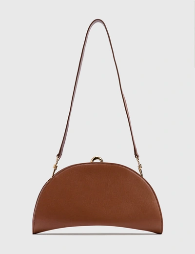 Shop Nanushka Moon Vegan Leather Shoulder Bag In Brown