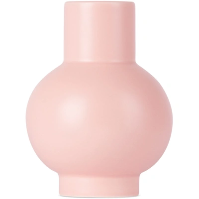 Shop Raawii Pink Earthenware Small Vase In Coral Blush