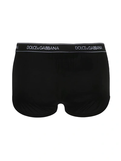 Shop Dolce & Gabbana Logo Trim Boxer Briefs In Black