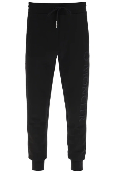 Shop Moncler Sweatpants With Logo Embroidery In Black