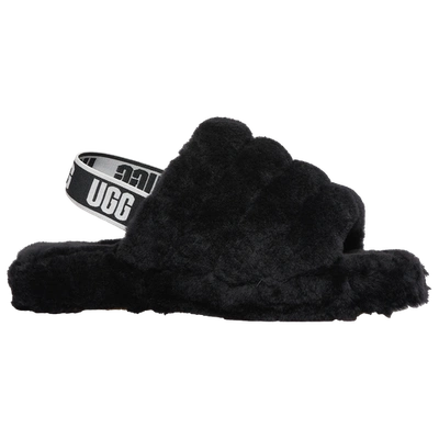 Shop Ugg Girls  Fluff Yeah Slide In Black/black