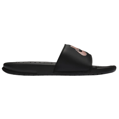 Nike Benassi Jdi Slide Sandal In Black/rose Gold/black | ModeSens