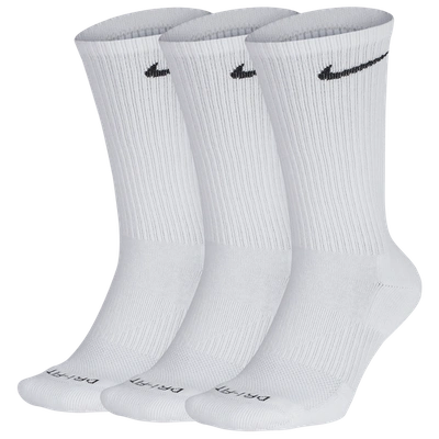 Nike Assorted 3-pack Everyday Plus Cushion Crew Training Socks In White/black