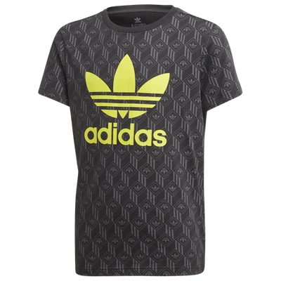 Shop Adidas Originals Boys  Mono T-shirt In Black/volt