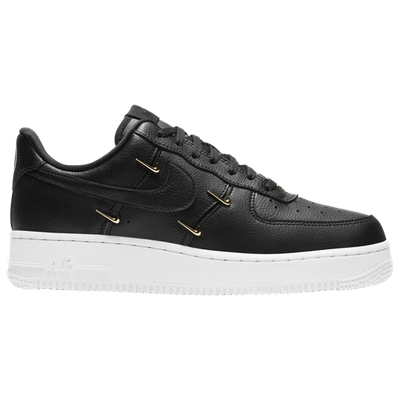 Shop Nike Womens  Air Force 1 '07 Lx In Black/metallic Gold/hyper Royal