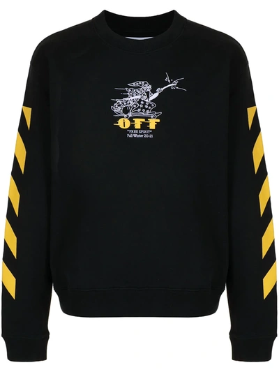Shop Off-white Wizard Embroidered Sweatshirt In Black