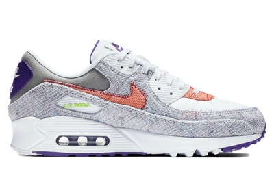 Pre-owned Nike Air Max 90 Jacquard Court Purple In White/electric Green/court  Purple | ModeSens