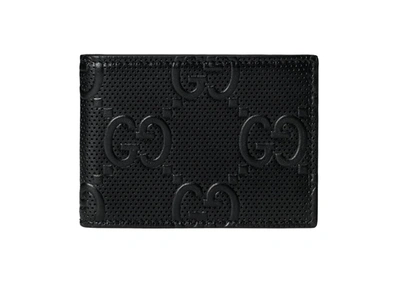 Pre-owned Gucci  Gg Embossed Bi-fold Wallet Black