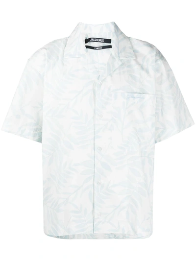 Shop Jacquemus Jean Leaf-print Shirt In Blue
