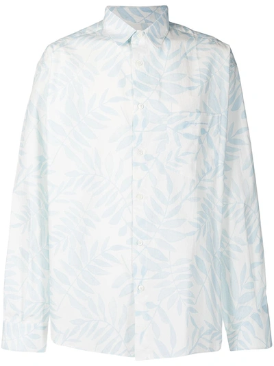 Shop Jacquemus La Chemise Simon Leaf-print Shirt In White