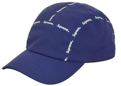 Pre-owned Supreme  Taped Seam Windstopper Camp Cap Washed Navy