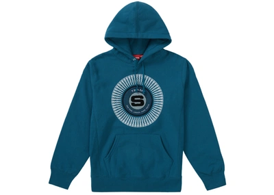 Pre-owned Supreme  Chenille Applique Hooded Sweatshirt Marine Blue