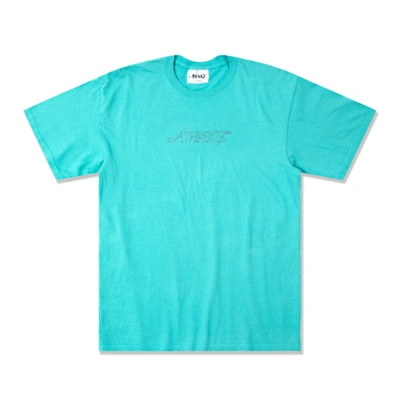 Pre-owned Awake  Classic Outline Logo T-shirt Teal