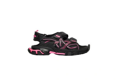 Pre-owned Balenciaga Track Sandal Black Pink (women's) In Black/pink