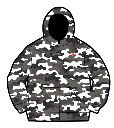 Pre-owned Supreme  Windstopper Zip Up Hooded Sweatshirt Snow Camo